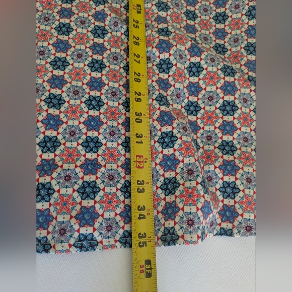 Anthropologie Tulle Red White Blue Stain Glass Fit and Flare Midi Dress Size M - Picture 8 of 11